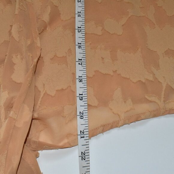 Japna Long Sleeve Floral Wrap Kimono Peach Size S - Picture 6 of 9